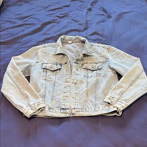 Denim Jacket with pearls